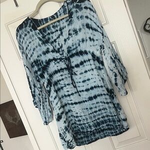 Raviya Blue Tie-Dye Bathing Suit Cover-Up